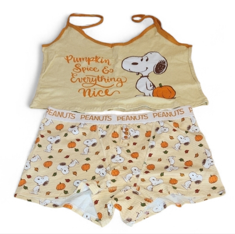 Women's Peanuts Cami & Boxer Set - Orange L